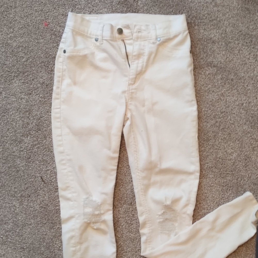 Cheap Monday High Rise Distressed Jeans (White)